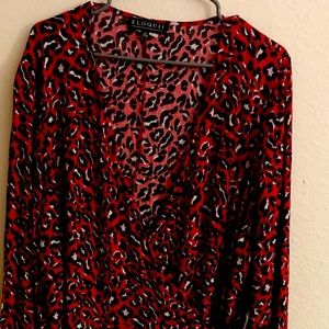 Sexy animal print wrap dress